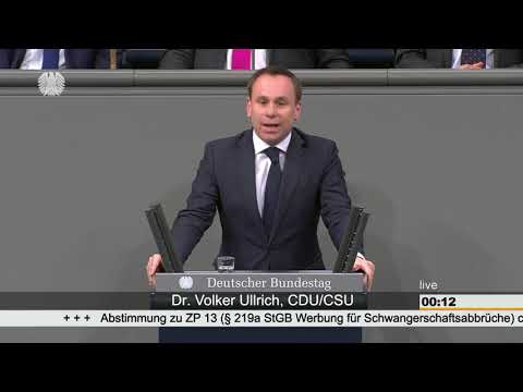 Volker Ullrich: § 219a StGB Werbung für Schwangerschaftsabbrüche [Bundestag 13.12.2018]