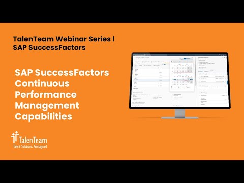 SAP SuccessFactors Continuous Performance Management Capabilities