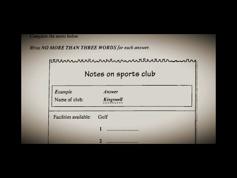 Notes on sports club ielts listening (HD AUDIO) 720p