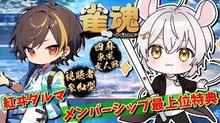 【#雀魂参加型】with 紅ヰダルマ♭5　メンシ特典サシコラボ！初見優先！【#メンバーシップ特典】