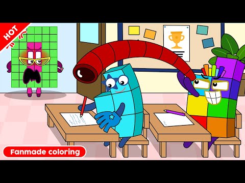 NB 7 is Copying NB5's Test | Numberblocks Fanmade Coloring Story