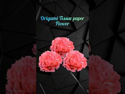 Origami easy tissue paper flower | #shorts #craft #tissuepaperflower