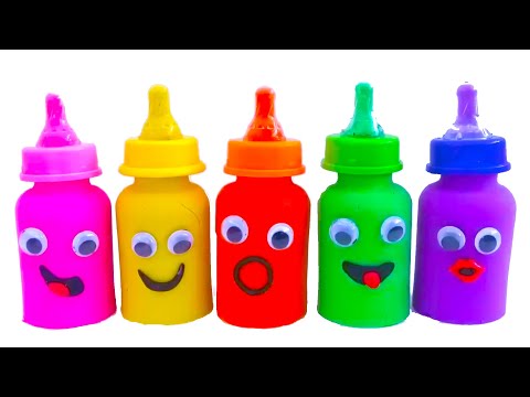Rainbow Milk Bottles - Learn Colors for kids - Surprise for kids - Cars for kids