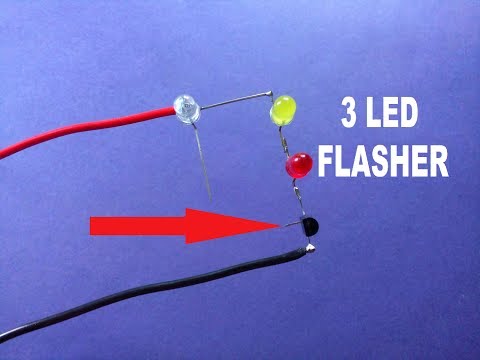 Single Transistor 3 LED Flasher Circuit..Very Easy..Simple Flasher Circuit.. Video