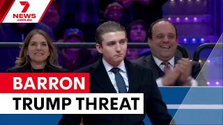Iranian TV claims bounty on Barron Trump | 7NEWS