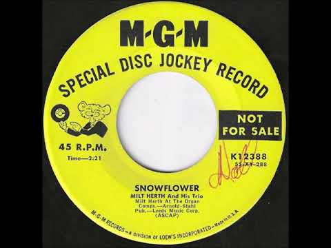 Milt Herth Trio "Snowflower" 1956 EZ Winter Holiday 45 RPM