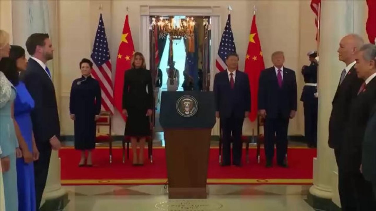 Xi Jinping alla Casa Bianca, l'esecuzione dell'Inno Usa durante la cerimonia di benvenuto