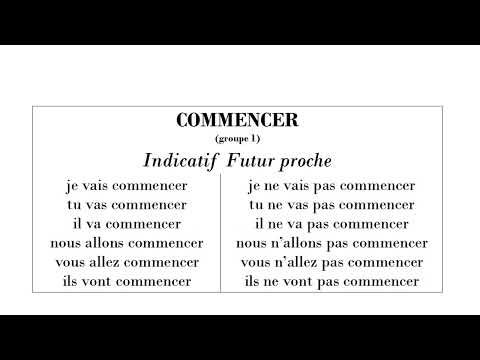 Commencer ( groupe 1) - Indicatif Futur proche