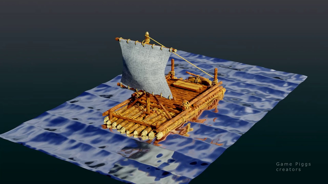 Wooden boat 3D Model