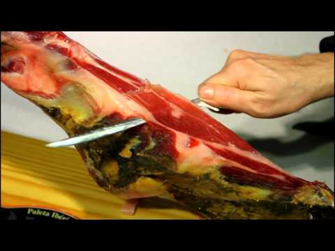 Wie schneidet man einen Iberischen oder Serrano Vorderschinken (4/5) - Jamonarium.com