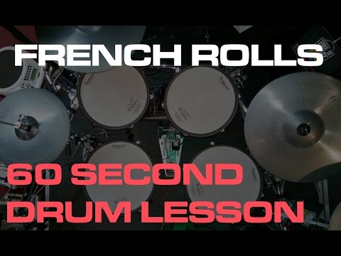 60 Second Drum Lesson - French Rolls  free drum lesson video