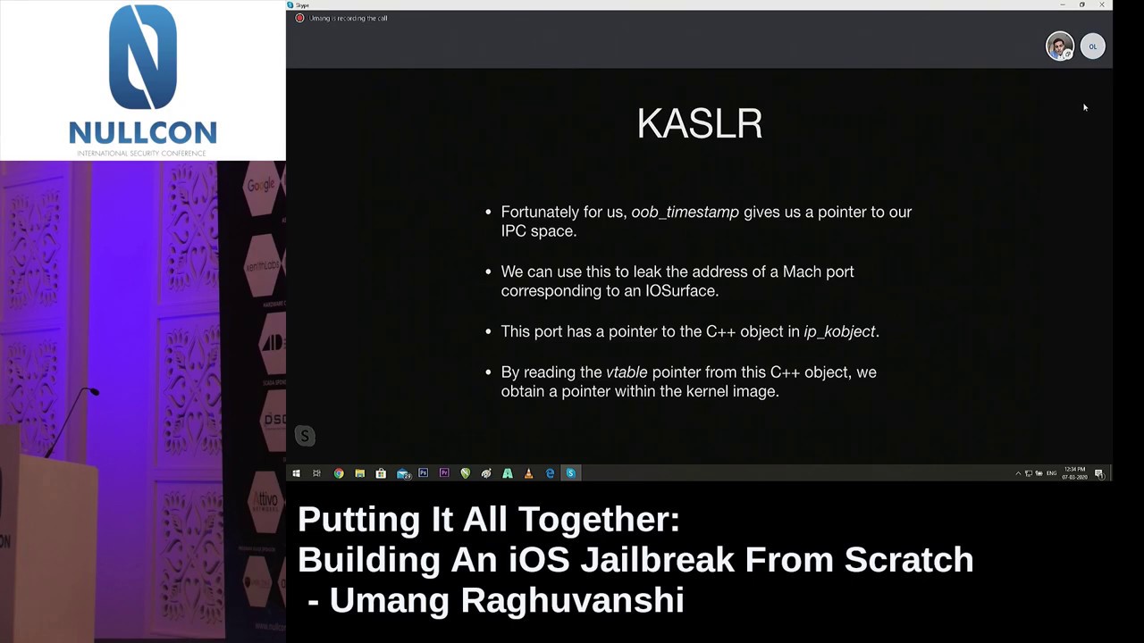 Putting it all together: building an iOS jailbreak from scratch | Umang Raghuvanshi | NULLCON 2020