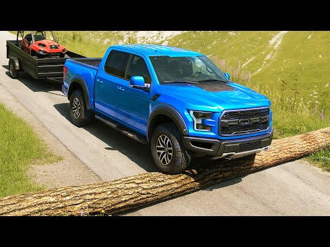 Cars vs Fallen Tree Challenge #4 in BeamNG Drive!
