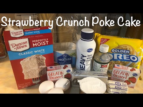 Watch Video: Strawberry Crunch Poke Cake/@AtHomewithMimiandKiki/Dessert