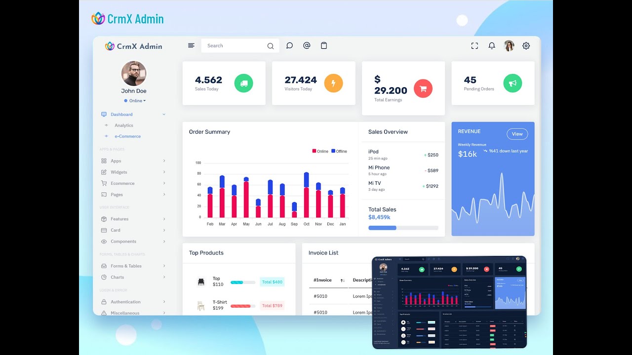 CrmX Admin - Bootstrap 5 Admin Template And CRM Creative Dashboard