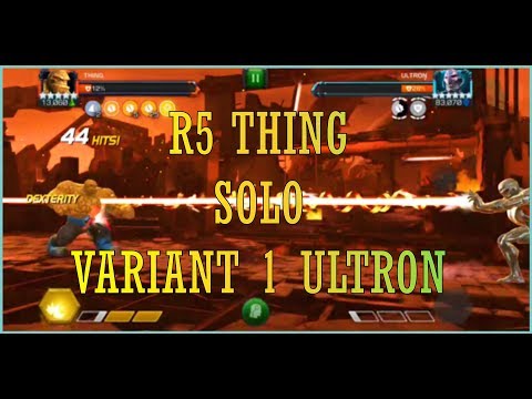 R5 Thing solo Variant 1 Ultron Bosses | Full Synergies | No Boosts | Marvel Contest of Champions