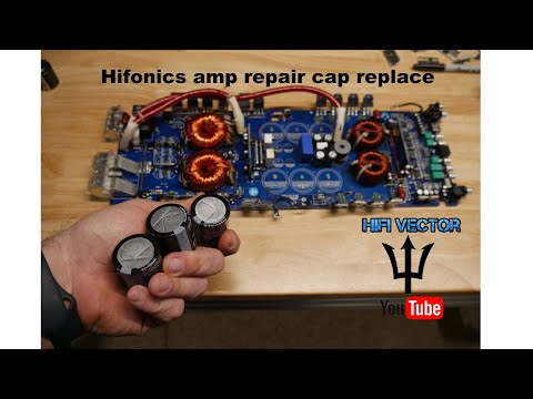 Hifonics amp repair new capacitors and LED fix BRX2400.1D car audio amplifier