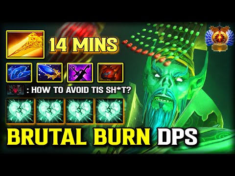 BRUTAL BURN DPS OFFLANE Necrophos 14Mins Radiance + Aghs Scepter Build | 100% RAID BOSS DELETE DOTA2