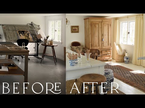 From dark to Serene Magic: Art Studio Makeover, before and after