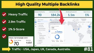 Drive Instant Heavy Traffic Over Your Website | How to Create Backlink From High Authority Site #1