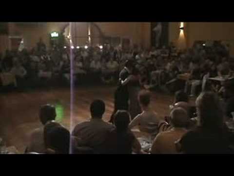  Vilma Fabiana Vega  and  Fernando Galera  are  dancing  to  the  milonga  "  La Milonga Que Faltaba  "
