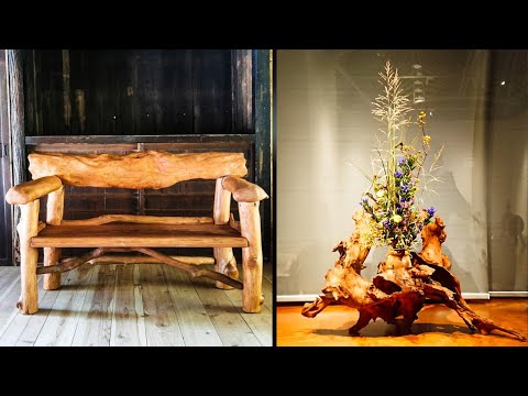 Driftwood and natural wood art  becomes furniture