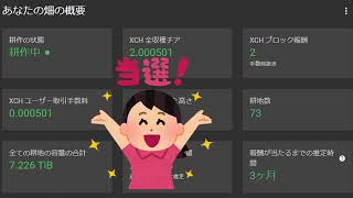 chia(XCH)ゲット！開始１週間７３耕地。仮想通貨mining farming