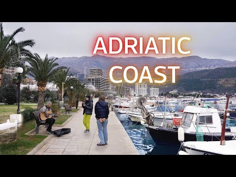 🇲🇪 Mediterran Coast of Budva | 4K Walking Tour in Montenegro