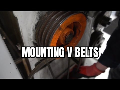 Installing V belts on pulley that's tensioned