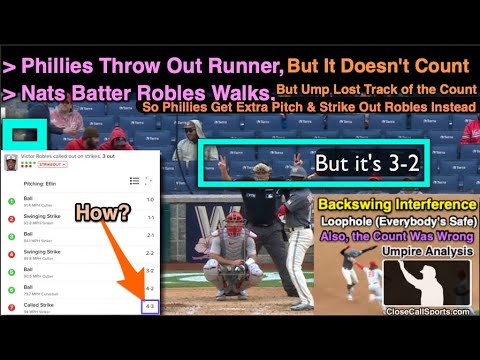 Phillies Lose an Out on Backswing Interference Loophole but Umpire Loses Track of the Count - Review