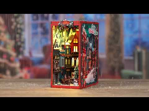 Book Nook Christmas Street Corner BV02-018 відеоогляд