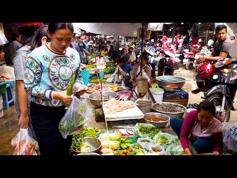 Street Food Tour - Takhmao Old Market Food Scenes In The Morning