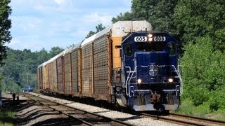 preview picture of video 'Pan Am Railways Auto Train in Ayer, MA'