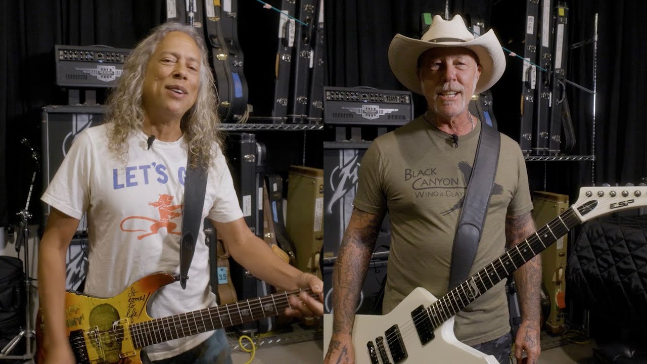 Kirk Hammett & James Hetfield (Metallica) | 50th Anniversary Shoutout | ESP Guitars - YouTube