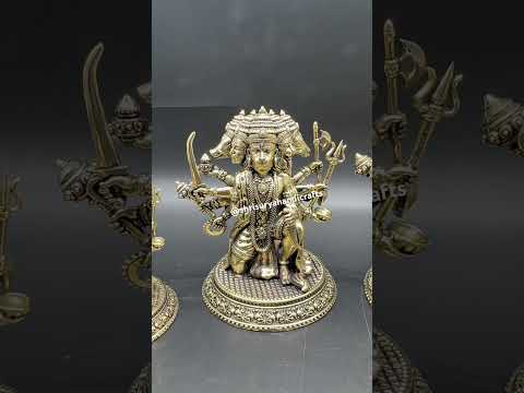 Brass Superfine Panchmukhi Hanuman Statue Blessing Statue , Five Face Lord Hanuman