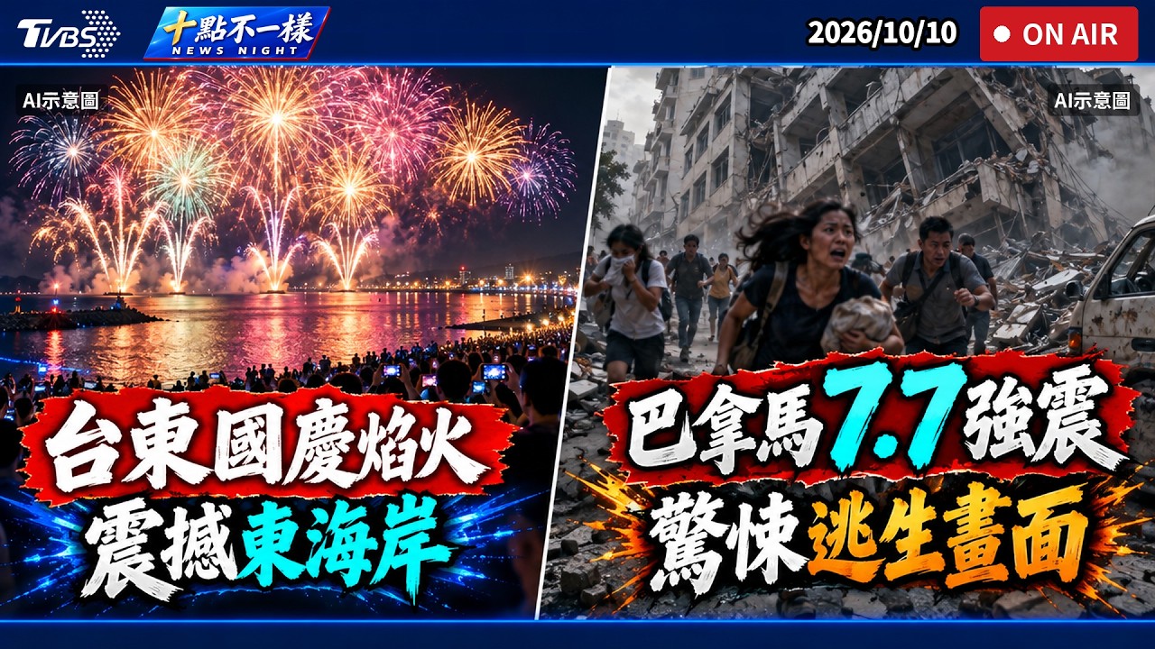 【1010 十點不一樣LIVE】台東國慶焰火！震撼東海岸         巴拿馬7.7強震!驚悚逃生畫面