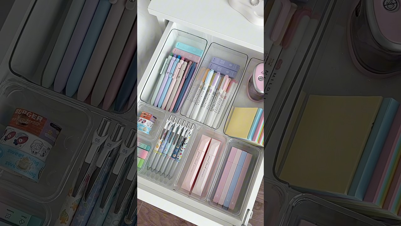 Let’s organize my stationery drawer ✏️📚🤍#stationery #backtoschool #college #students #aesthetic