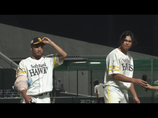 【ファーム】ホークス・笹川吉康選手・宮里優吾投手 ヒーローインタビュー 8月13日 福岡ソフトバンクホークス 対 中日ドラゴンズ