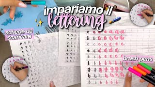 COME IMPARARE A SCRIVERE IN LETTERING🤍🖌// schede da scaricare