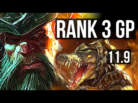 GANGPLANK vs RENEKTON (TOP) | Rank 3 GP, 0/0/8 | KR Challenger | v11.9
