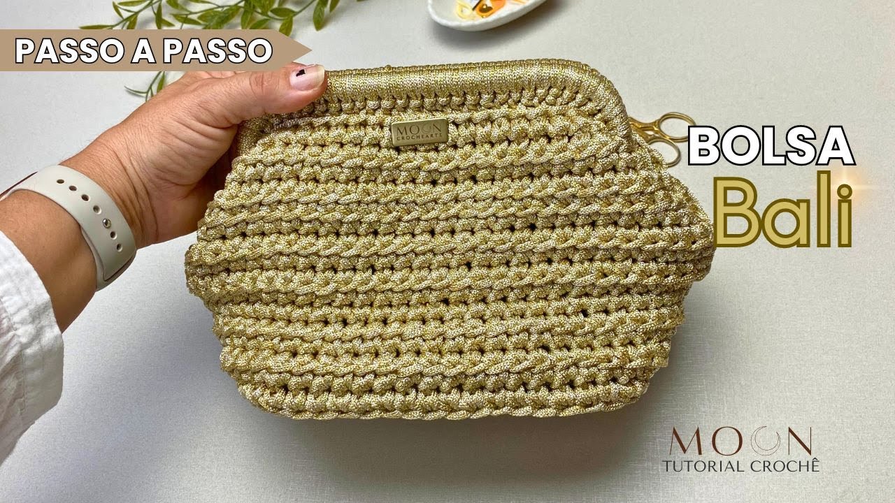 BOLSA DE CROCHÊ MODERNO / Feita com fecho Boca de lobo e fio Glow