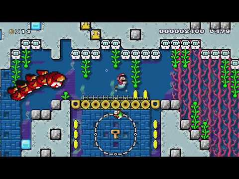 Sapphire Seas 4-4 by Pheonix - SUPER MARIO MAKER - NO COMMENTARY 1bj
