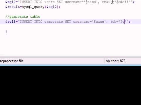 PHP Tutorial 34 Creating Tables for PHP Game