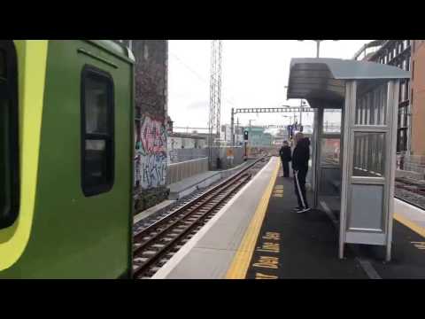 Irish Rail DART 8100 EMU arrives at Grand Canal Dock for Howth (17/2/17)