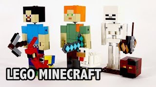 REVIEW: LEGO Minecraft BigFigs Series 1 (Steve, Alex & Skeleton) by Beyond the Brick