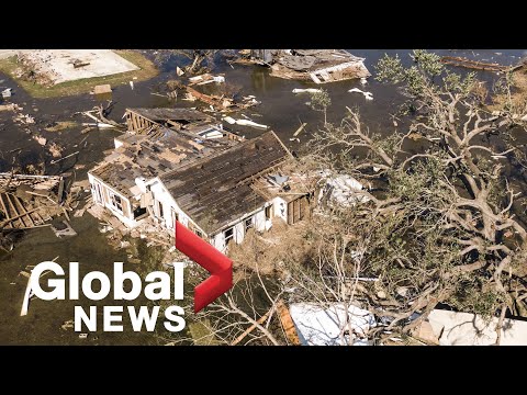 Hurricane Delta: Drone footage shows high water, flooding in Louisiana