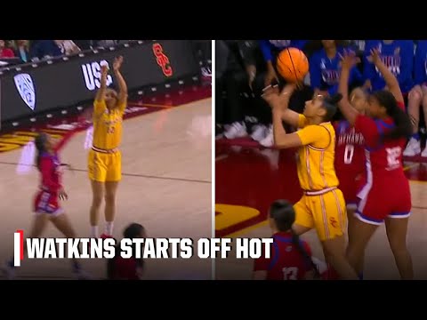 JuJu Watkins scores USC's first 7 PTS vs. Kansas | NCAA Tournament