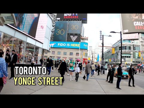Toronto Saturday Yonge Street Walking Tour Downtown Canada October 2021
