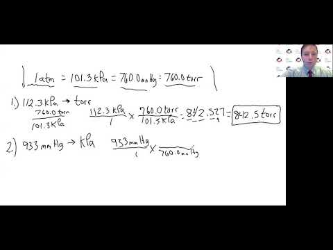 Chemistry Atmospheric Pressure Unit Conversions