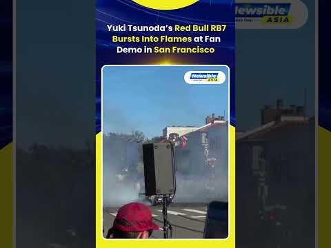 Yuki Tsunoda’s Red Bull RB7 Bursts Into Flames at Fan Demo in San Francisco Newsible Asia